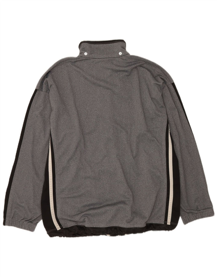 Diadora Womens Oversized Tracksuit Top Jacket UK 18 XL Grey Colourblock