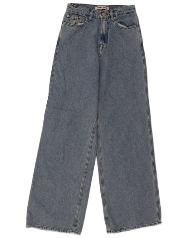 Tommy Hilfiger Womens High Waist Wide Leg Jeans W24 L30 Blue Cotton