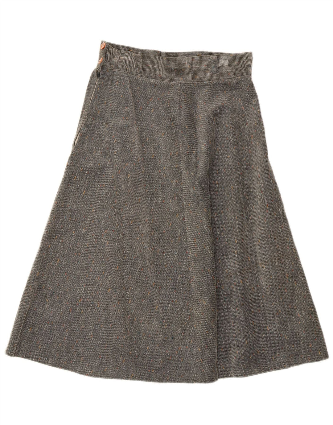 BRUGI Womens A-Line Skirt W28 Medium Grey Flecked Cotton