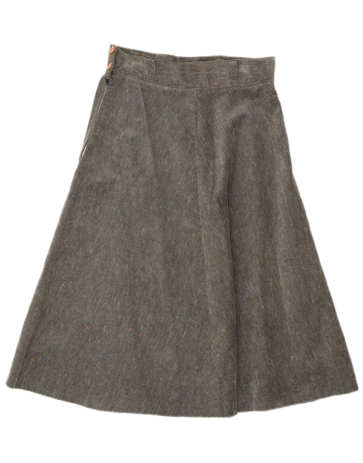BRUGI Womens A-Line Skirt W28 Medium Grey Flecked Cotton