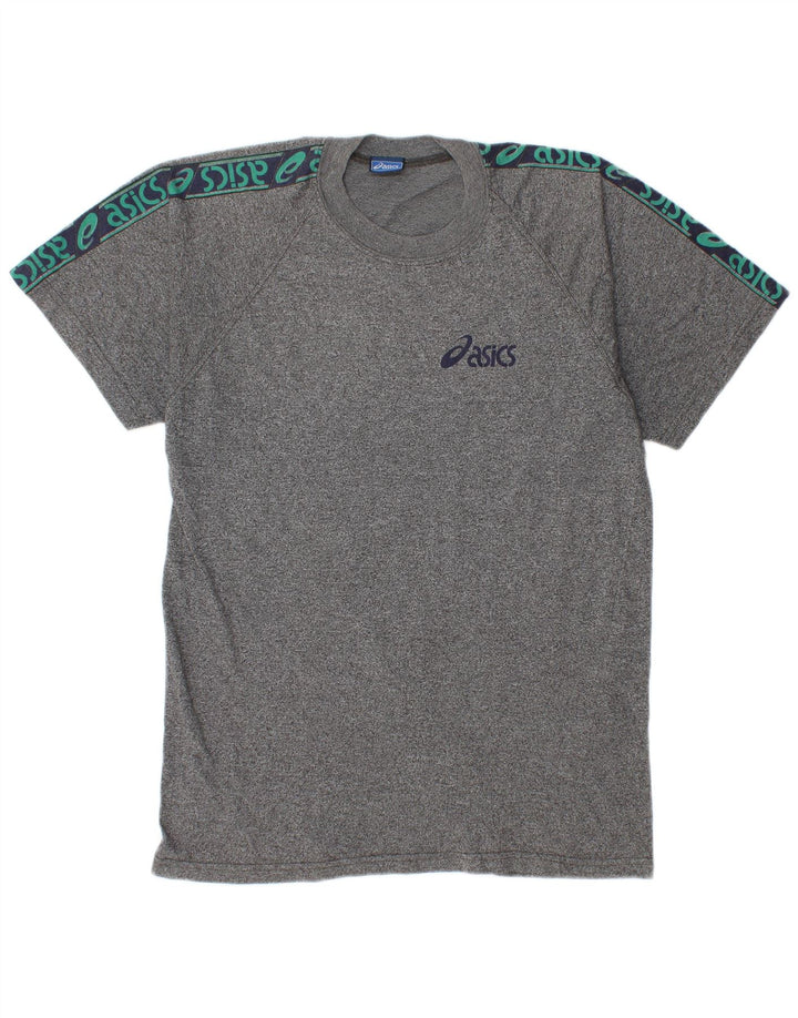 Asics Mens Graphic T-Shirt Top Large Grey Flecked Cotton