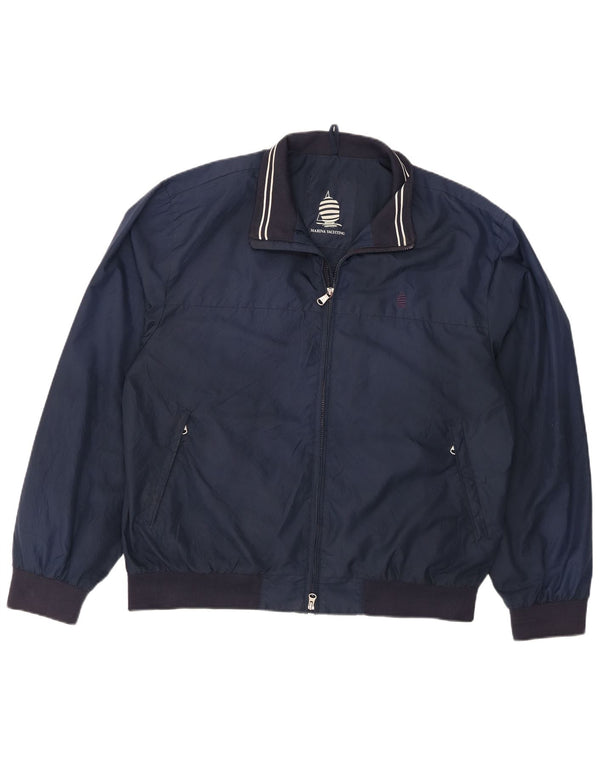 Marina Yachting Mens Bomber Jacket IT 56 3XL Navy Blue Polyester