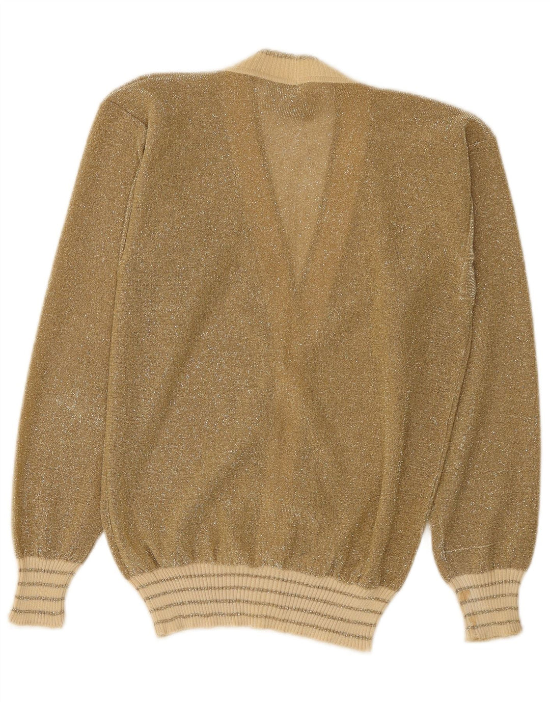 La Perla Womens Cardigan Sweater UK 12 Medium Gold Flecked