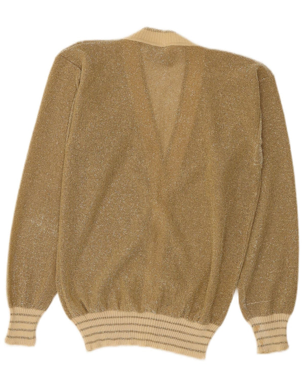 La Perla Womens Cardigan Sweater UK 12 Medium Gold Flecked