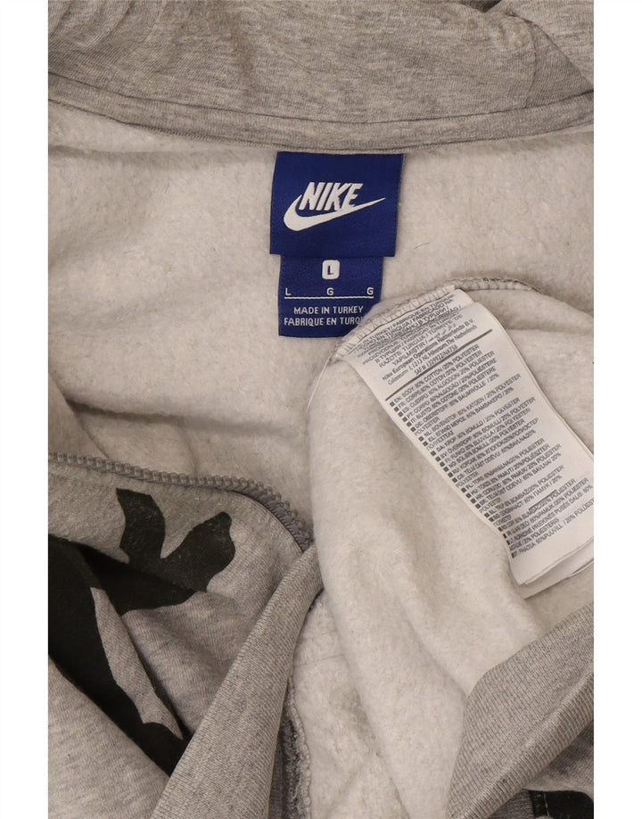 Nike Mens Zip Hoodie Sweater Large Grey Camouflage Cotton