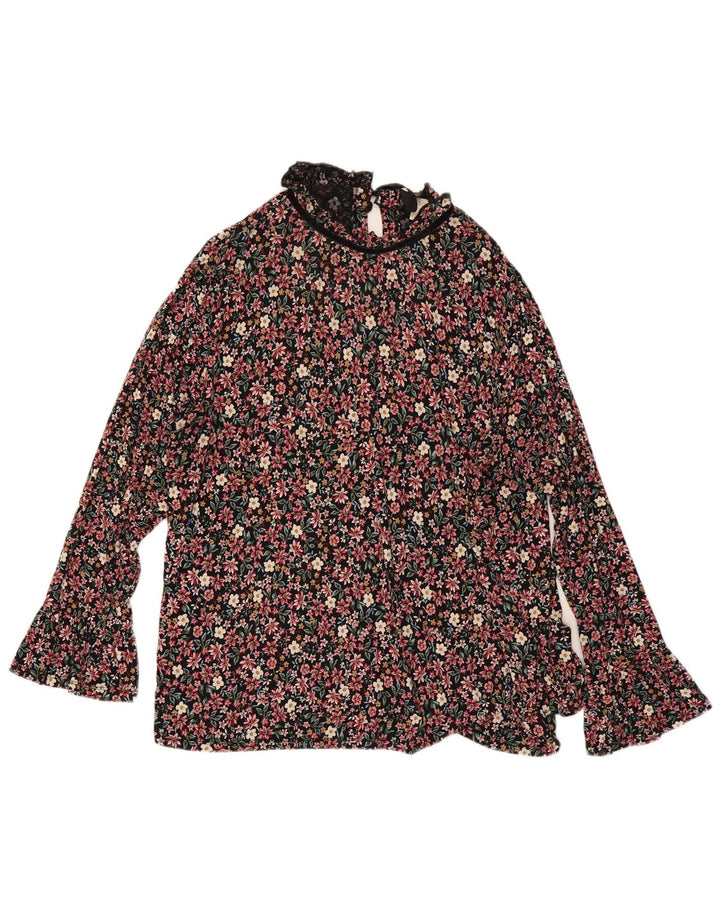 Monsoon Womens Long Sleeve Blouse Top UK 22 3XL Multicoloured Floral