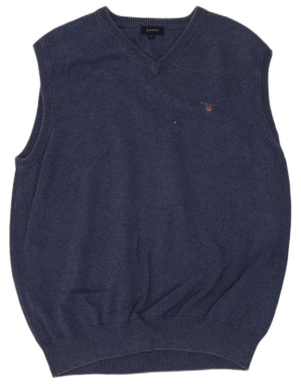 Gant Mens Vest Tank Top 2XL Navy Blue Cotton