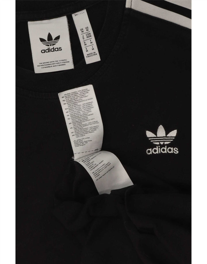 Adidas Mens Graphic T-Shirt Top Medium Black Cotton