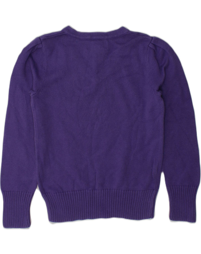 RALPH LAUREN Girls V-Neck Jumper Sweater 4-5 Years Purple Cotton | Vintage Ralph Lauren | Thrift | Second-Hand Ralph Lauren | Used Clothing | Messina Hembry 