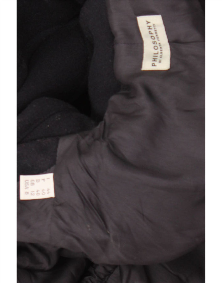 Alberta Ferretti Womens Philosophy Duffle Coat UK 12 Medium Navy Blue