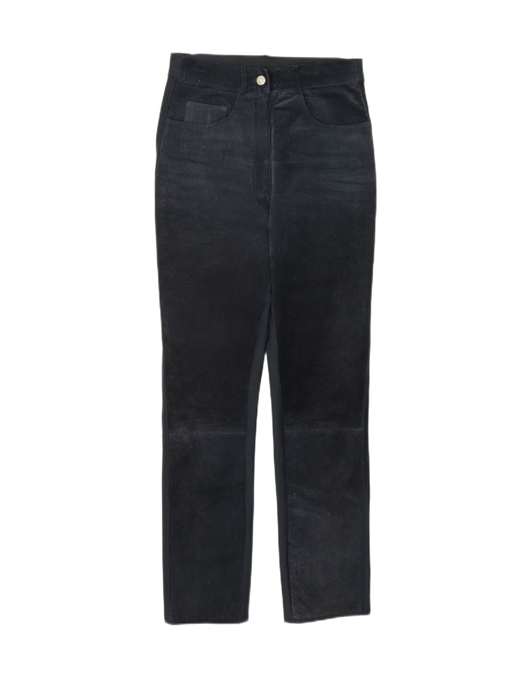 VINTAGE Womens Slim Suede Trousers W27 L28 Navy Blue Vintage Vintage and Second-Hand Vintage from Messina Hembry 