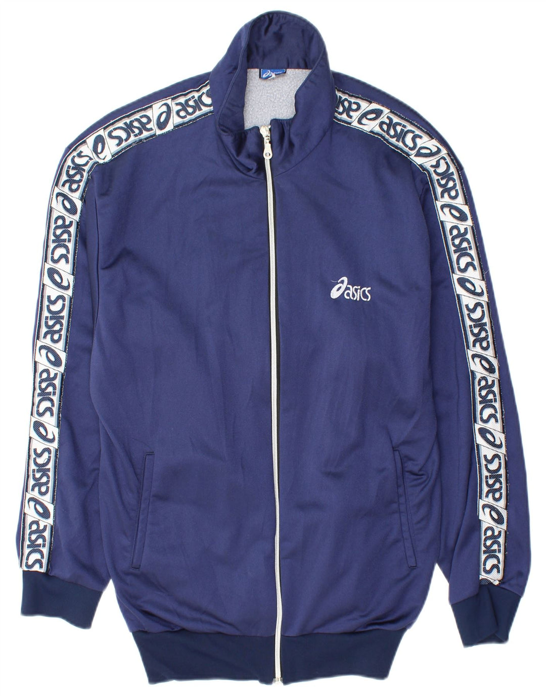 ASICS Mens Graphic Full Tracksuit Large Navy Blue Polyamide