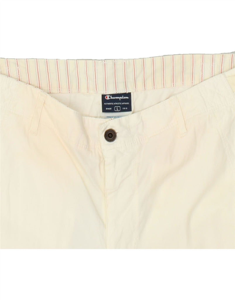 CHAMPION Mens Bermuda Shorts Large W36 White Cotton | Vintage Champion | Thrift | Second-Hand Champion | Used Clothing | Messina Hembry 