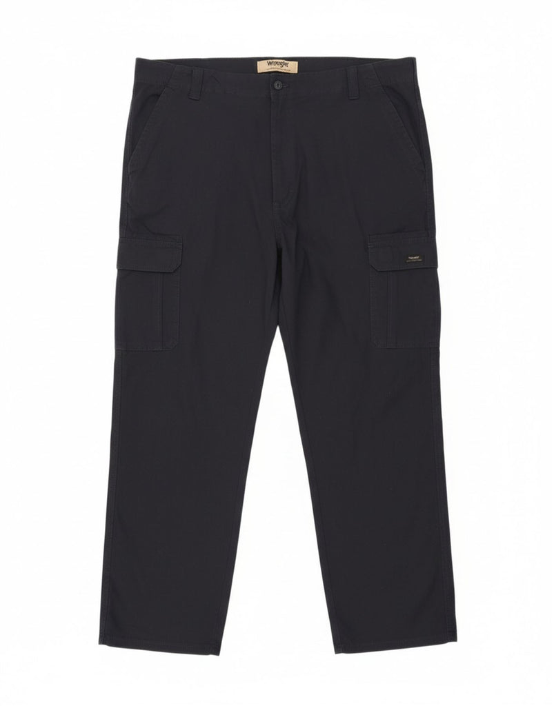 WRANGLER Mens Straight Cargo Trousers W42 L30 Navy Blue Cotton Vintage Wrangler and Second-Hand Wrangler from Messina Hembry 
