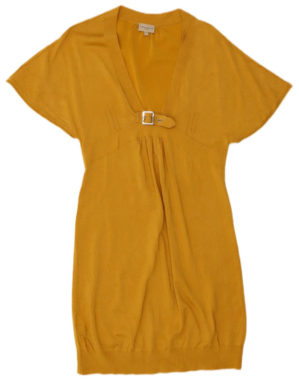 Karen Millen Womens Jumper Dress UK 6 XS Yellow Viscose