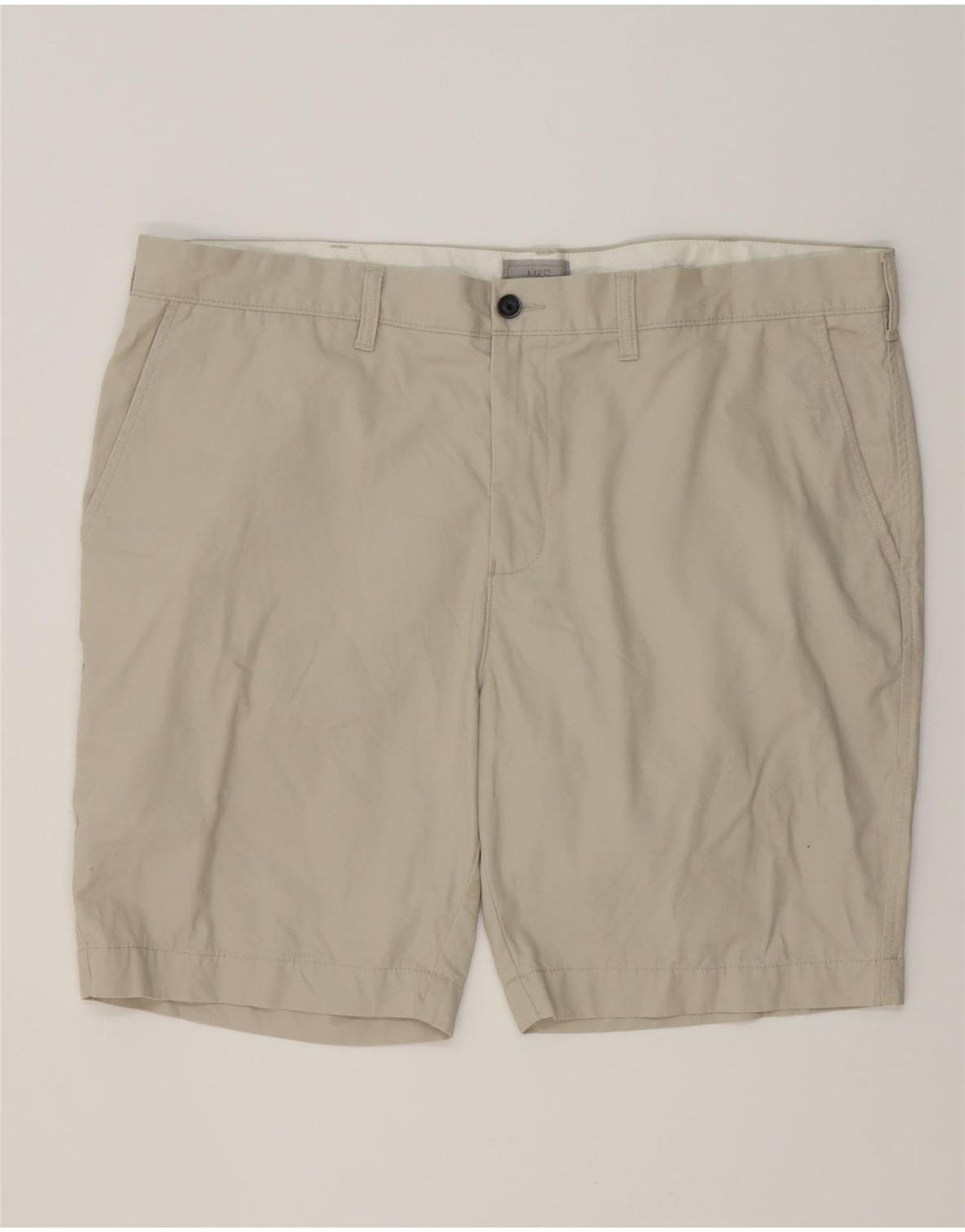 MARKS & SPENCER Mens Chino Shorts W42 2XL Beige Cotton