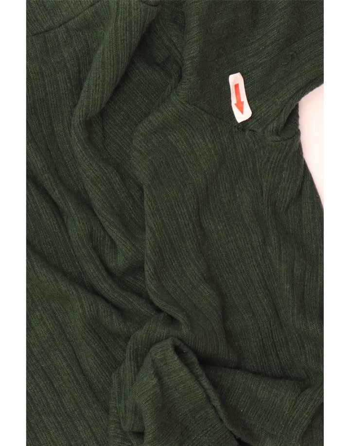 Zara Womens Crop Blouse Top UK 8 Small Green Viscose