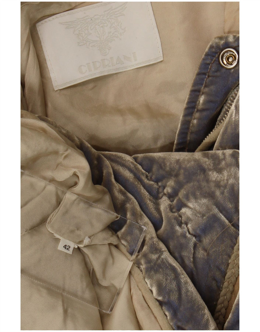 Cipriani Womens Velvet Padded Jacket IT 42 Medium Blue