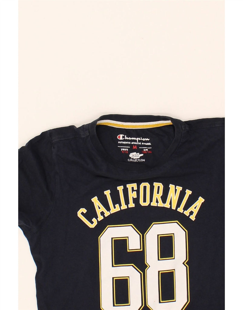 CHAMPION Boys Graphic T-Shirt Top 9-10 Years Medium  Navy Blue Cotton Vintage Champion and Second-Hand Champion from Messina Hembry 