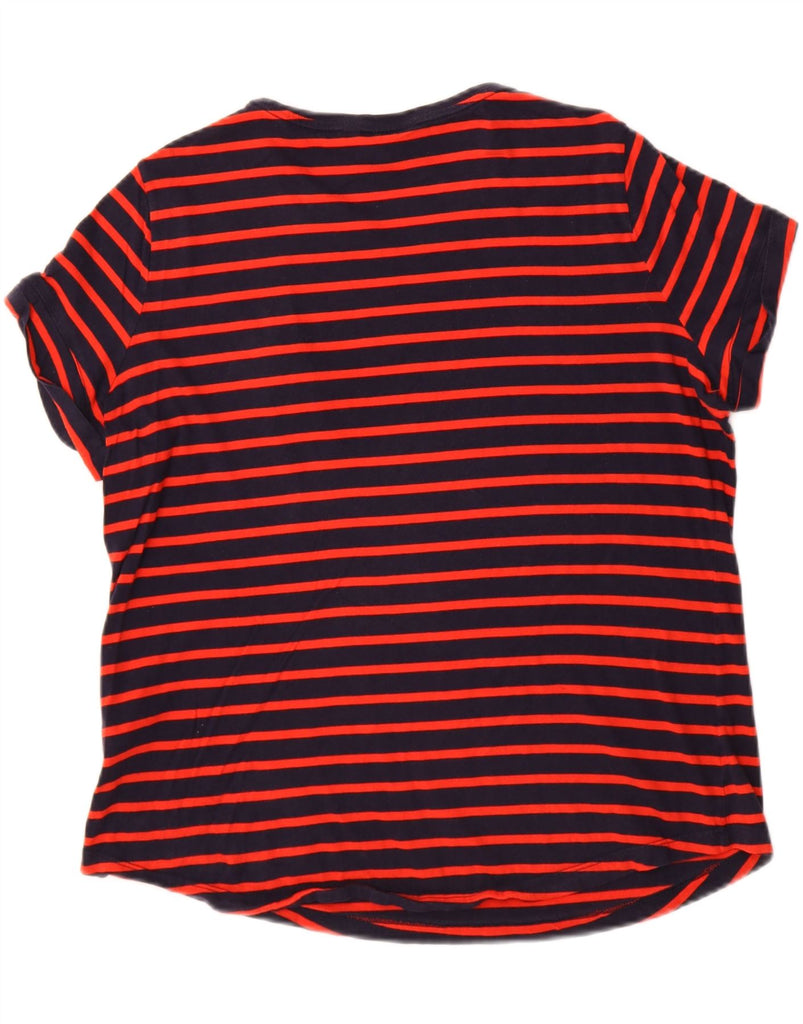 RALPH LAUREN Womens Graphic T-Shirt Top UK 16 Large Navy Blue Striped Vintage Ralph Lauren and Second-Hand Ralph Lauren from Messina Hembry 