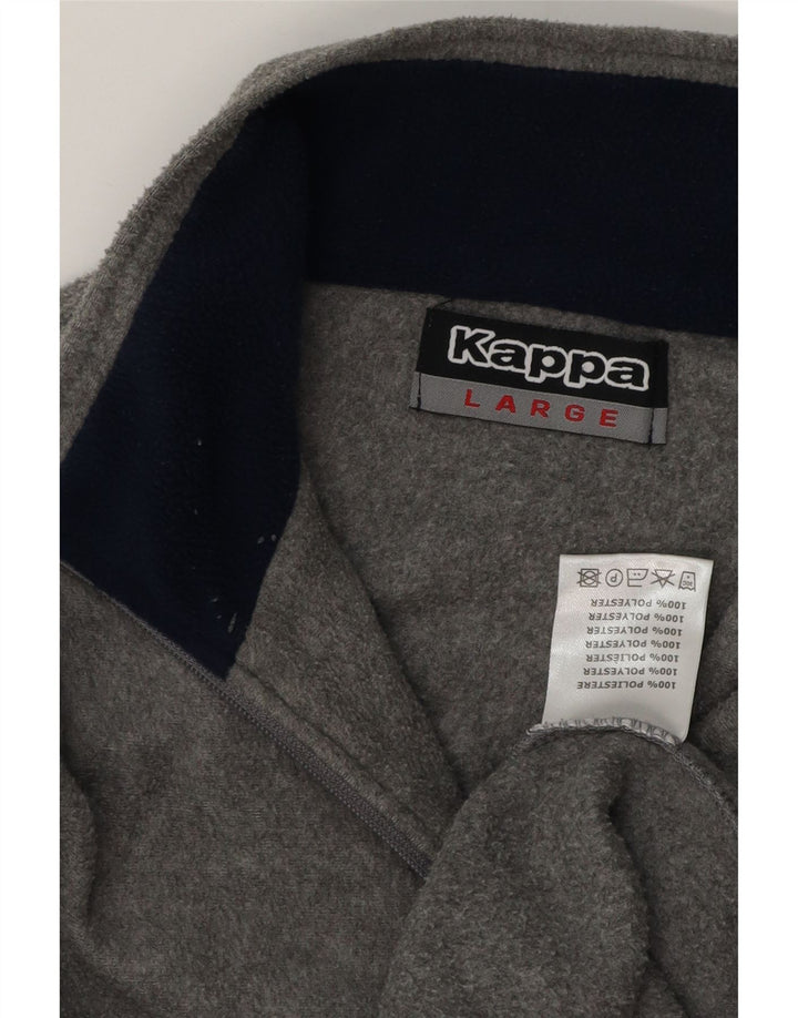 Kappa Mens Zip Neck Fleece Jumper Large Grey Polyester