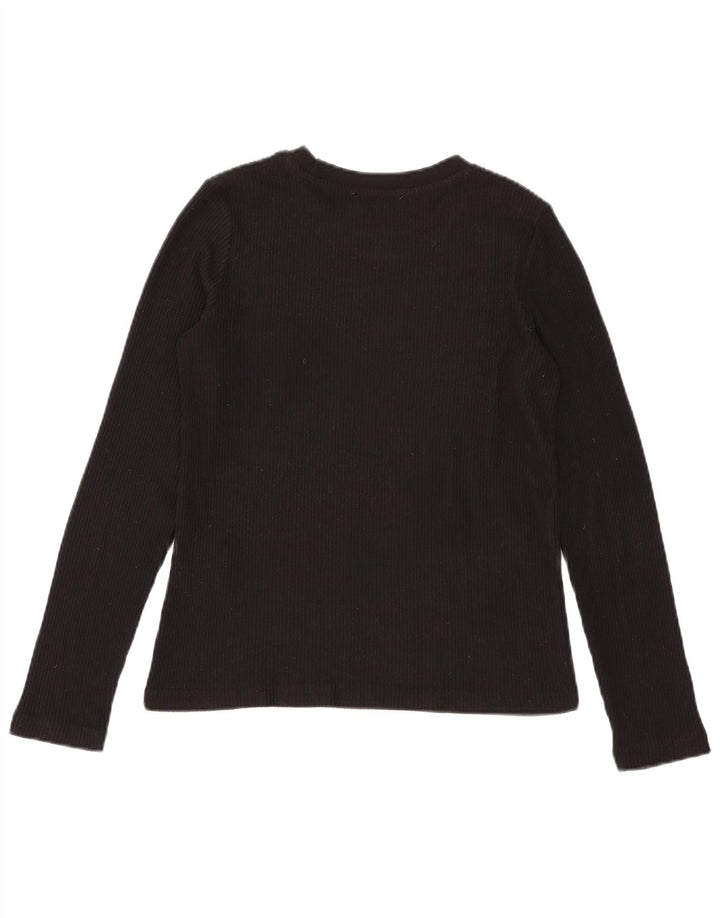 Zara Womens Top Long Sleeve UK 10 Small Black Polyester