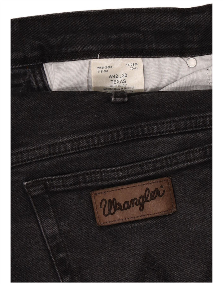 Wrangler Mens Texas Straight Jeans W42 L30 Grey Cotton