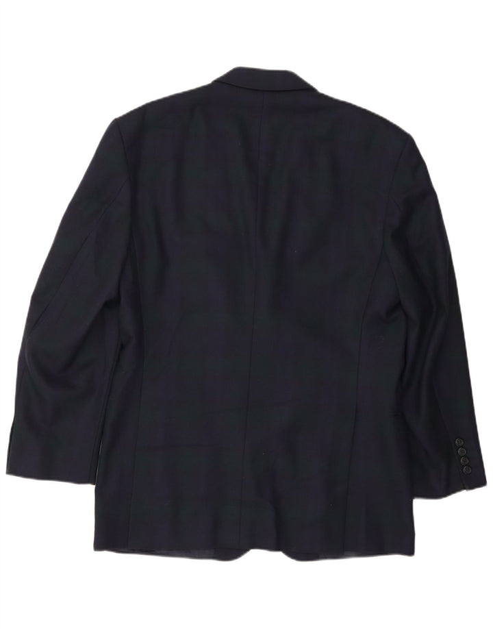 Pierre Cardin Mens 3 Button Blazer Jacket UK 38 Medium Navy Blue Check