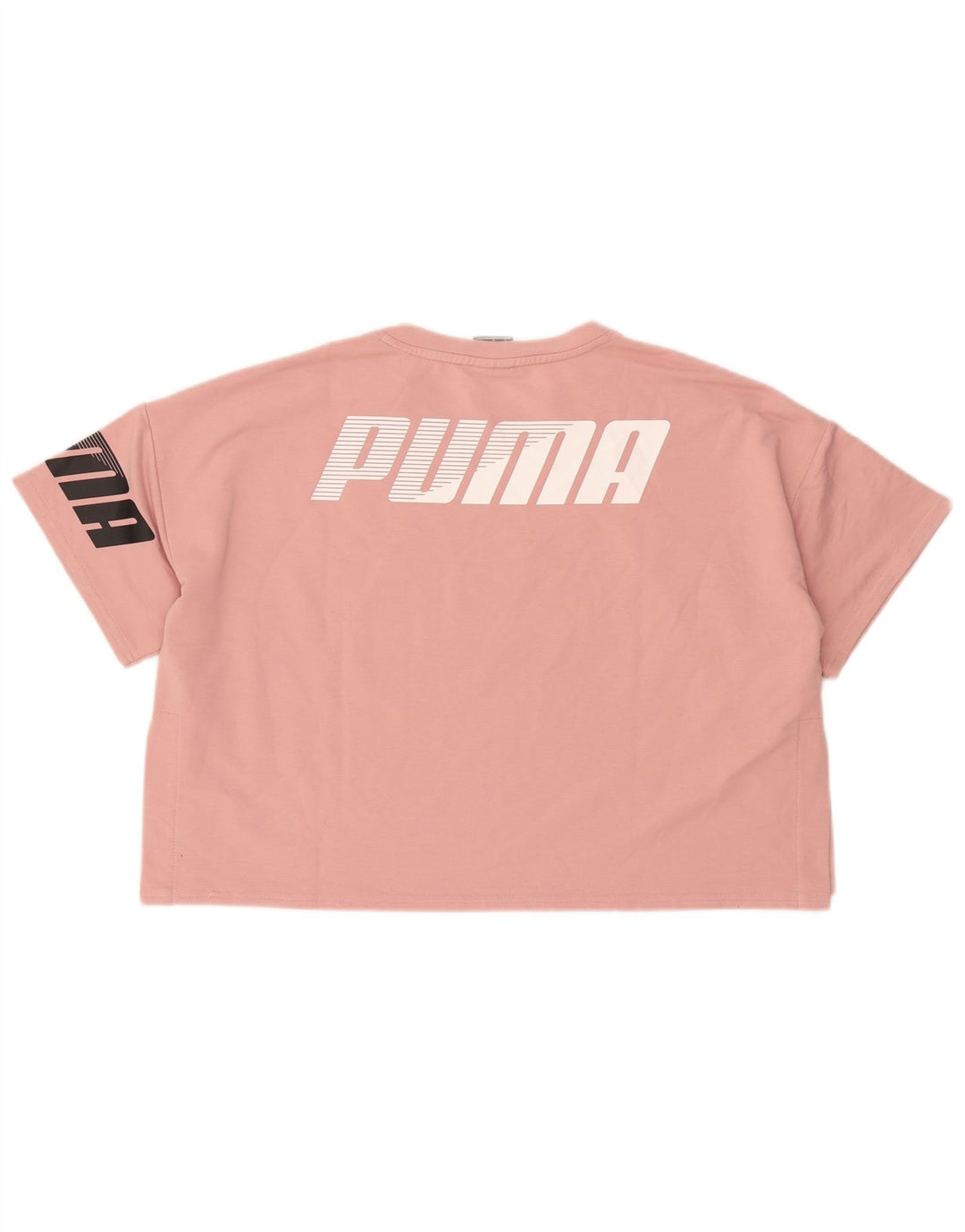 Puma Womens Crop Graphic T-Shirt Top UK 16 Large Pink Polyester