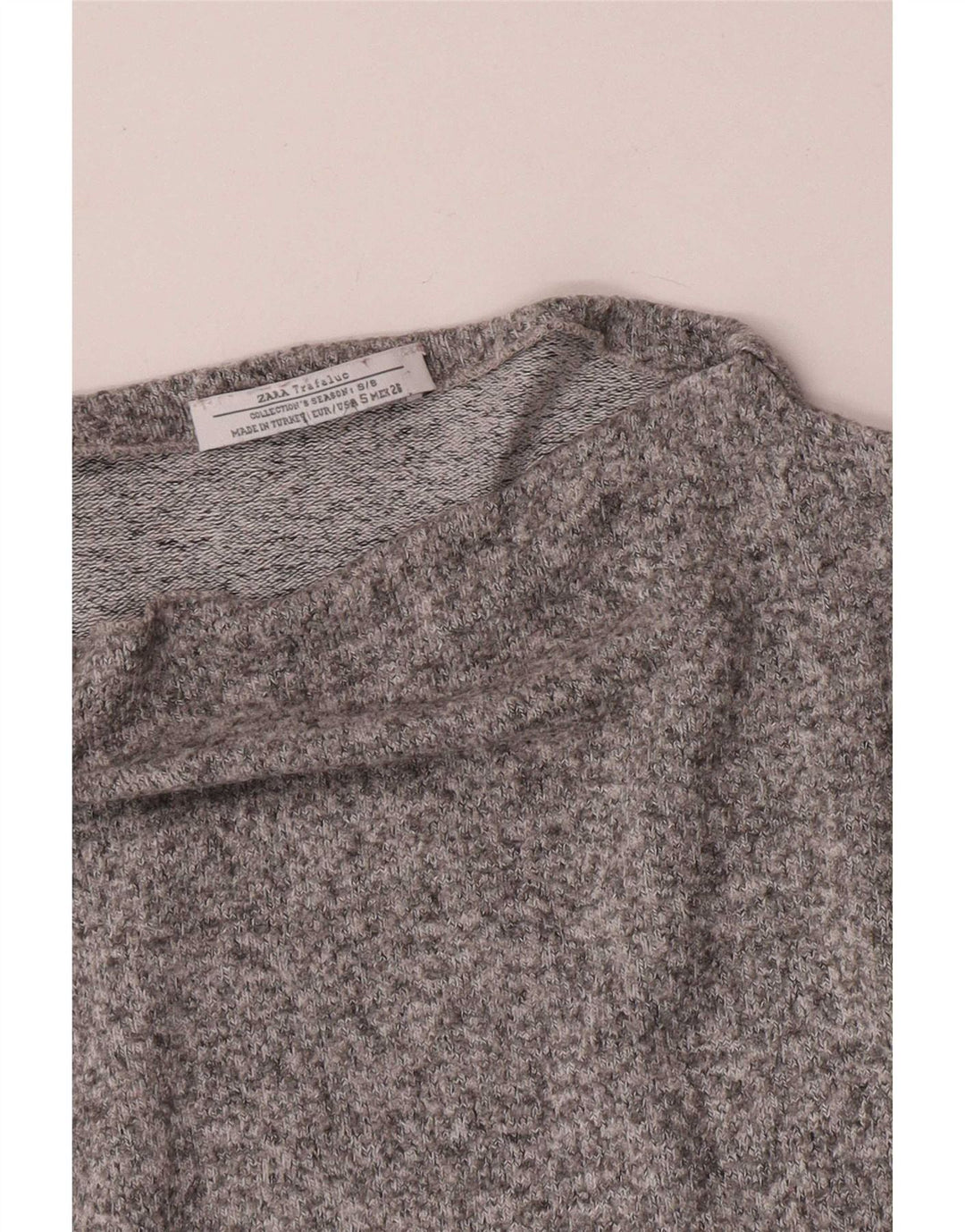 Zara Womens Oversized Top Long Sleeve UK 10 Small Grey Flecked