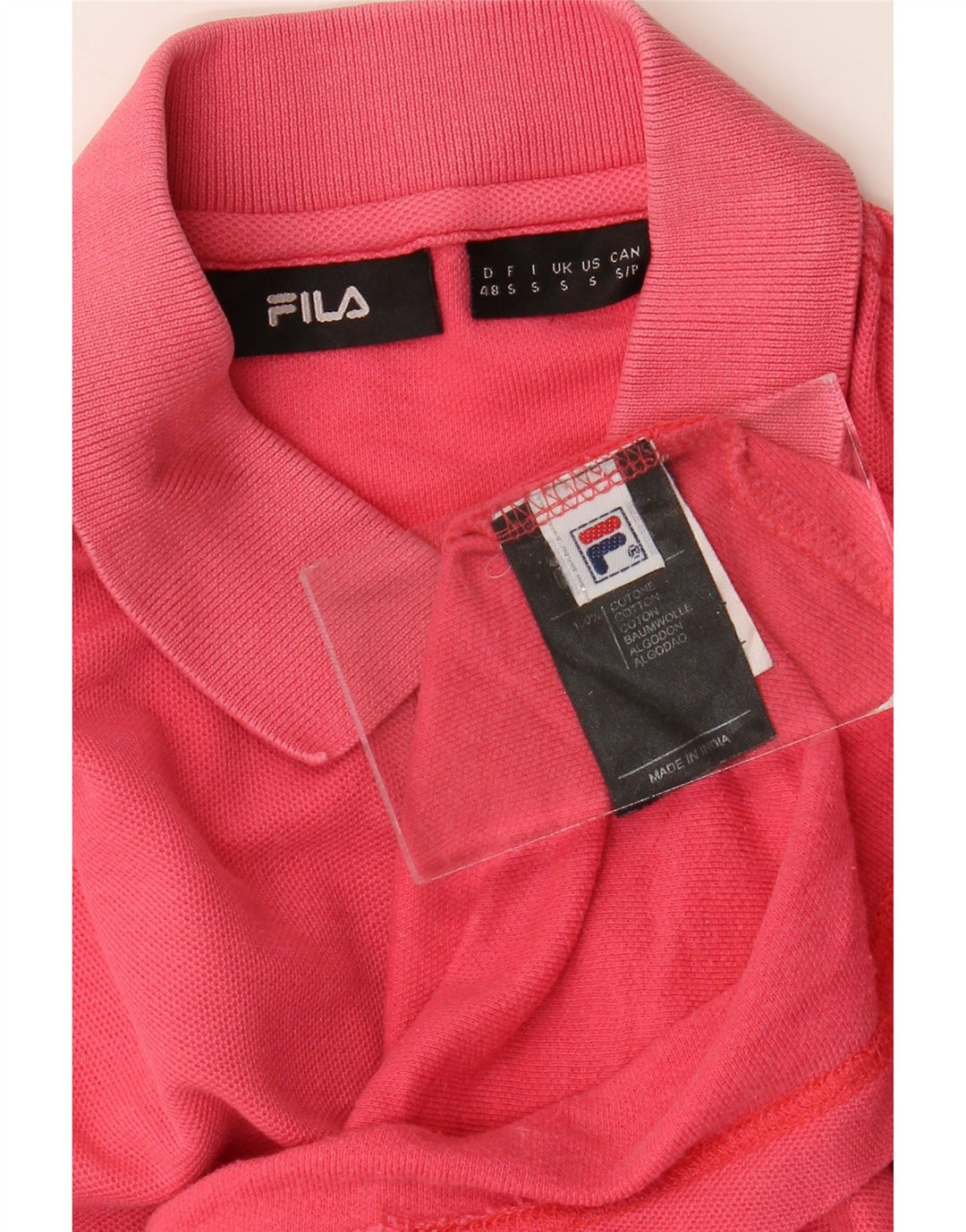 FILA Mens Polo Shirt Small Pink Cotton