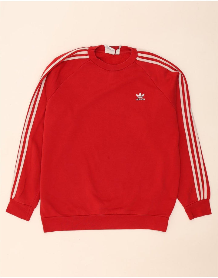 Adidas Mens Sweatshirt Jumper Large Red Cotton