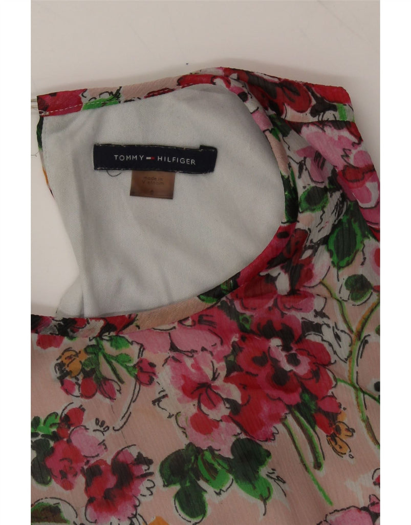 TOMMY HILFIGER Womens Sleeveless A-Line Dress US 6 Medium Pink Floral Vintage Tommy Hilfiger and Second-Hand Tommy Hilfiger from Messina Hembry 