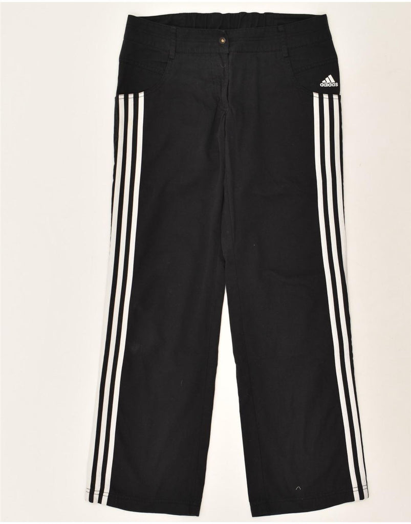 ADIDAS Womens Tracksuit Trousers UK 12 Medium Black Polyester | Vintage Adidas | Thrift | Second-Hand Adidas | Used Clothing | Messina Hembry 