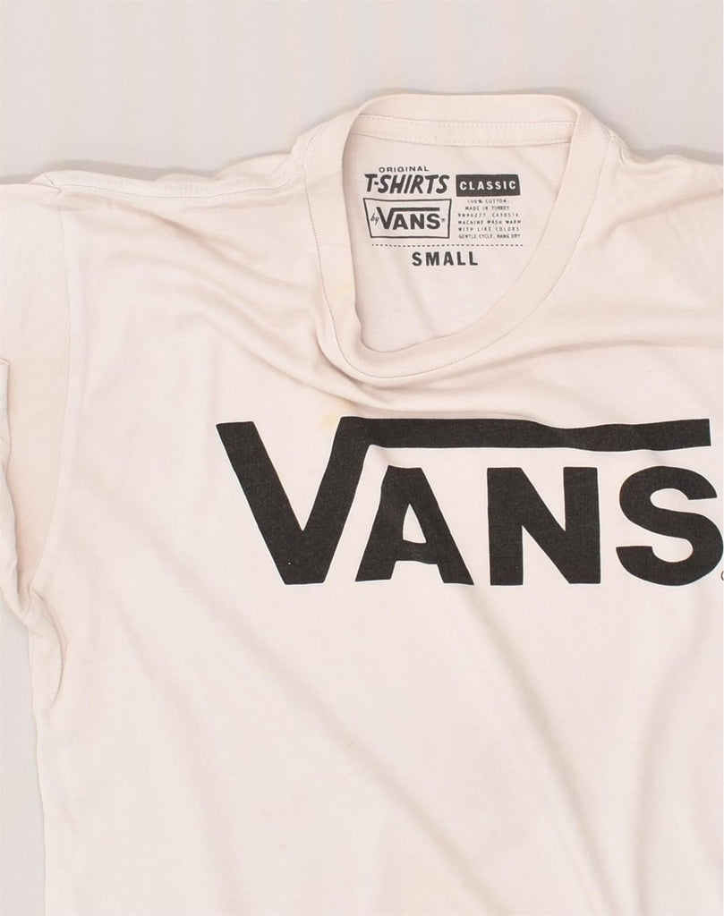 VANS Mens Classic Classic Fit Graphic T-Shirt Top Small Off White Cotton | Vintage Vans | Thrift | Second-Hand Vans | Used Clothing | Messina Hembry 