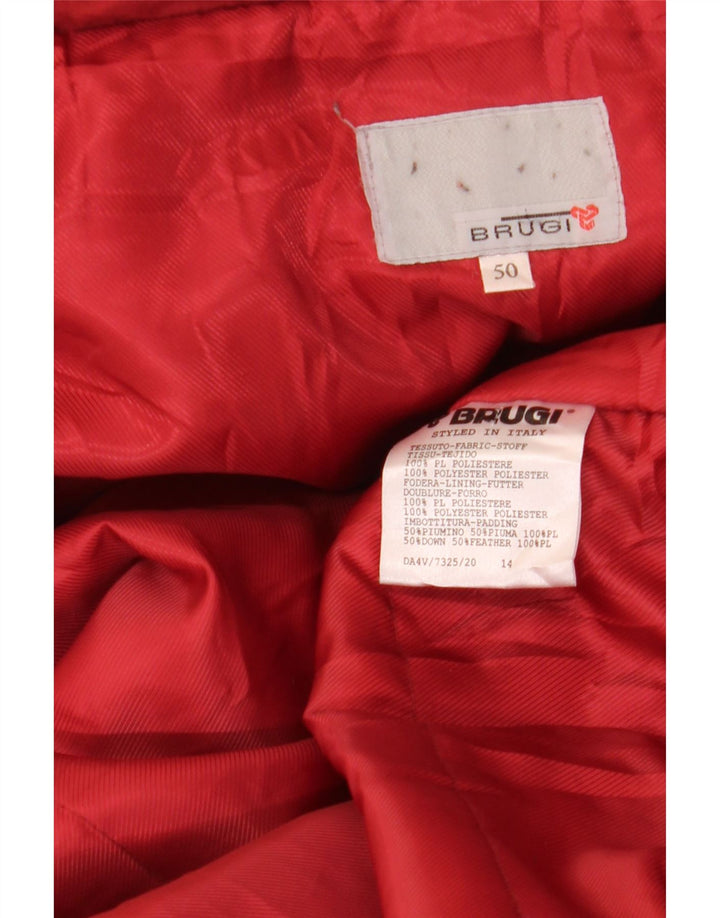 BRUGI Womens Oversized Hooded Padded Coat IT 50 XL Red Polyester