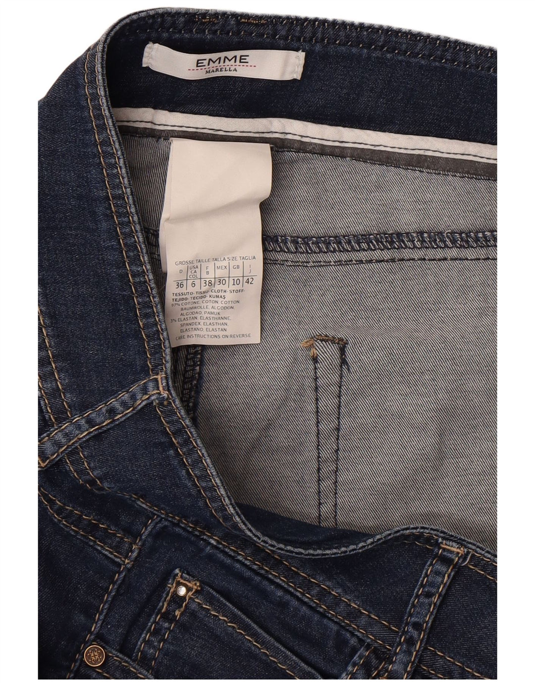 Marella Womens Slim Jeans UK 10 Small W28 L30 Blue Cotton