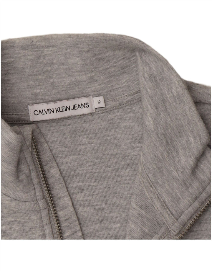 CALVIN KLEIN JEANS Boys Graphic Sweatshirt Jumper 11-12 Years Grey