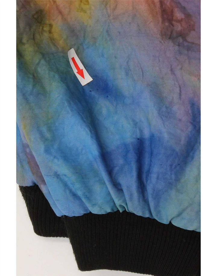 Vintage Womens Bomber Jacket IT 42 Medium Multicoloured Tie Dye Polyamide