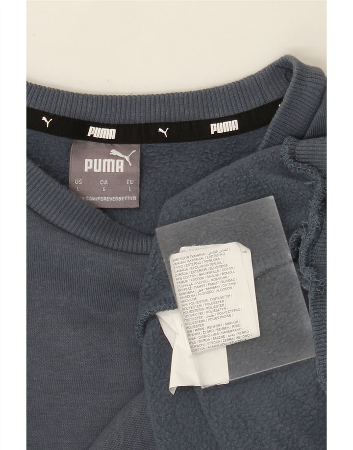 PUMA Mens Sweatshirt Jumper Large Navy Blue Cotton