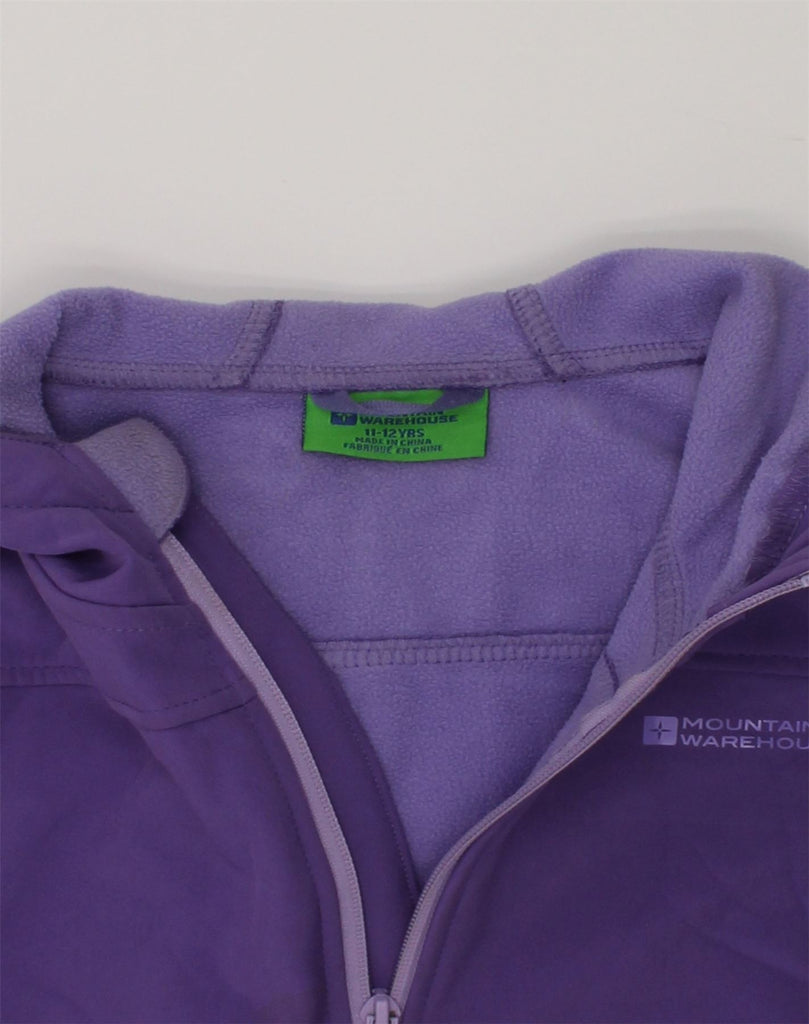 MOUNTAIN WAREHOUSE Girls Hooded Tracksuit Top Jacket 11-12 Years Purple | Vintage Mountain Warehouse | Thrift | Second-Hand Mountain Warehouse | Used Clothing | Messina Hembry 