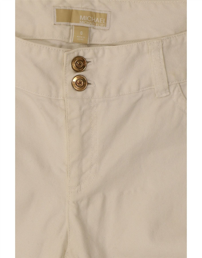 MICHAEL KORS Womens Straight Cropped Trousers US 8 Medium W32 L26 White Vintage Michael Kors and Second-Hand Michael Kors from Messina Hembry 