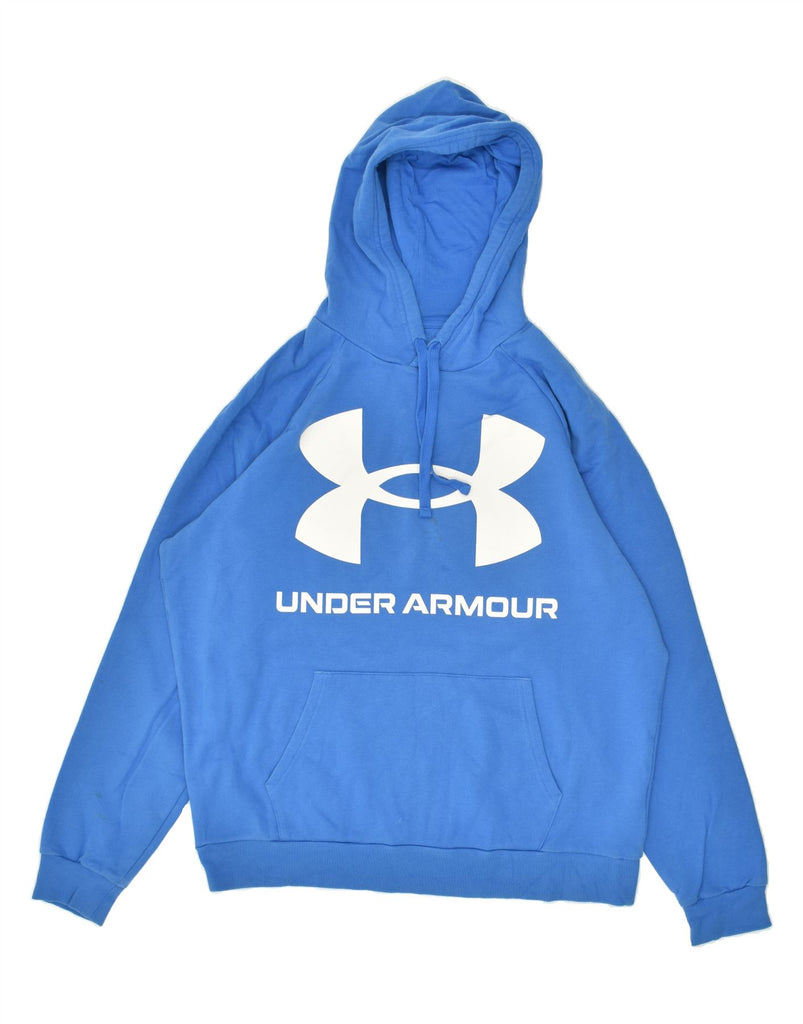 UNDER ARMOUR Mens Tall Graphic Hoodie Jumper XL Blue Cotton | Vintage Under Armour | Thrift | Second-Hand Under Armour | Used Clothing | Messina Hembry 