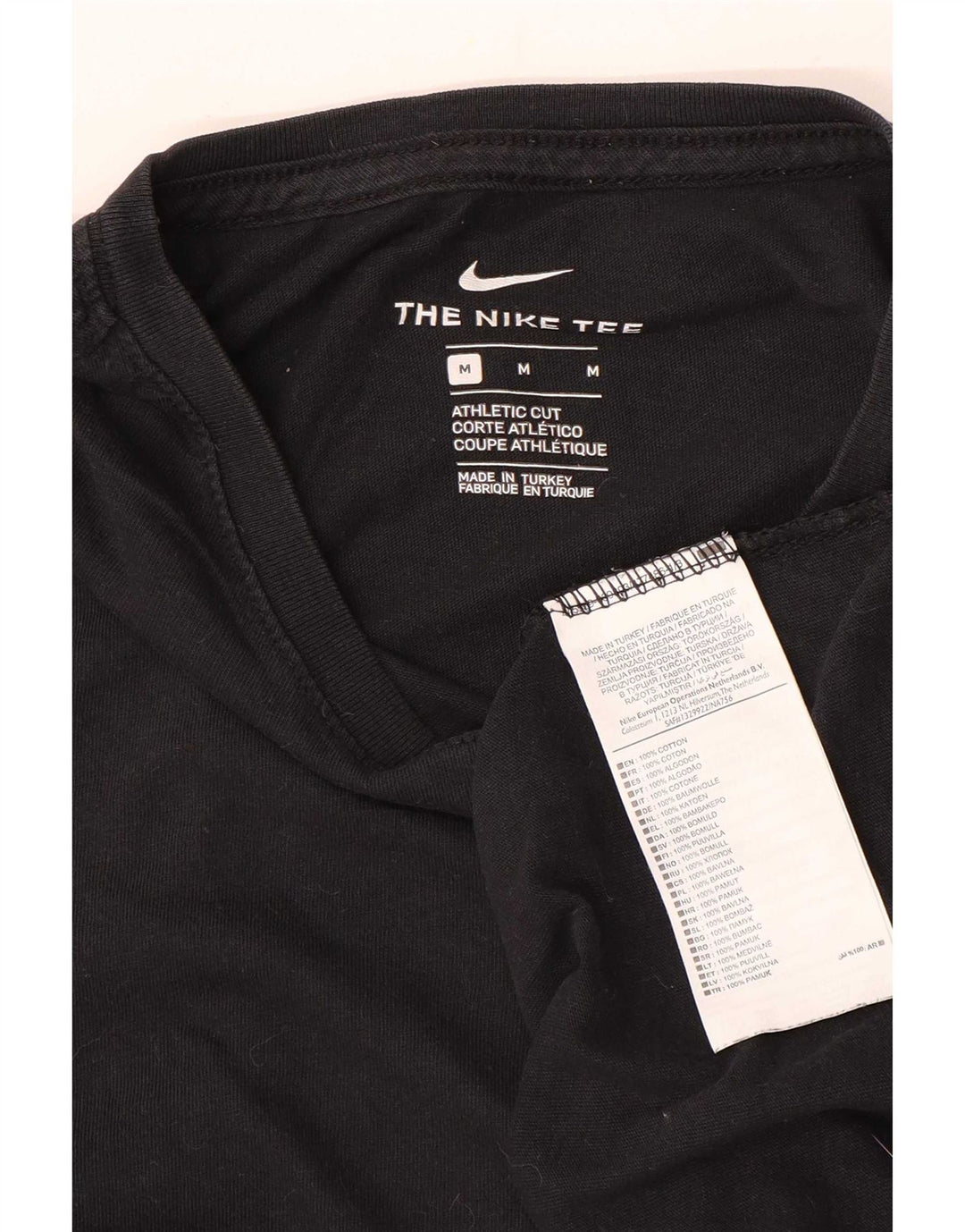 Nike Mens Athletic Cut Graphic T-Shirt Top Medium Black Cotton
