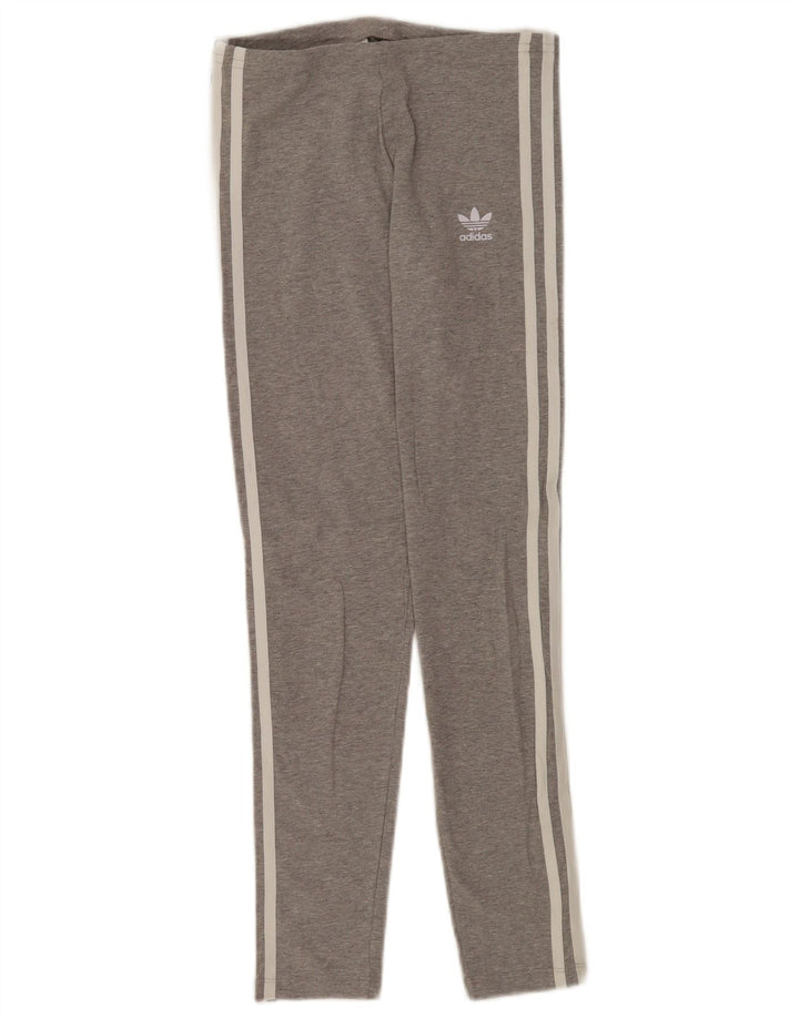 Adidas Girls Leggings 11-12 Years  Grey Cotton