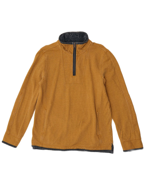 Fat Face Mens The Airlie Zip Neck Sweatshirt Jumper Small Yellow Cotton