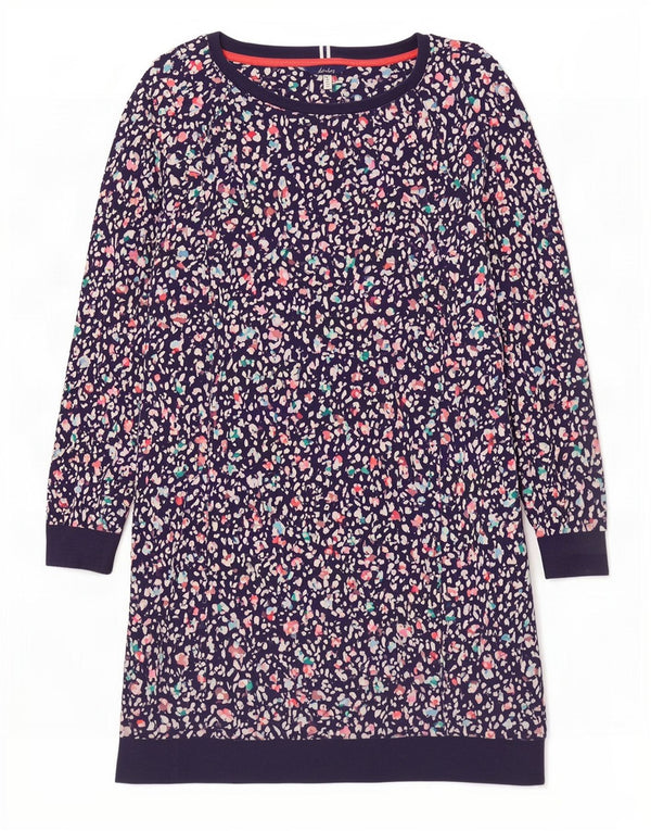 Joules Womens Sweatshirt Jumper Dress UK 18 XL Navy Blue Spotted Cotton