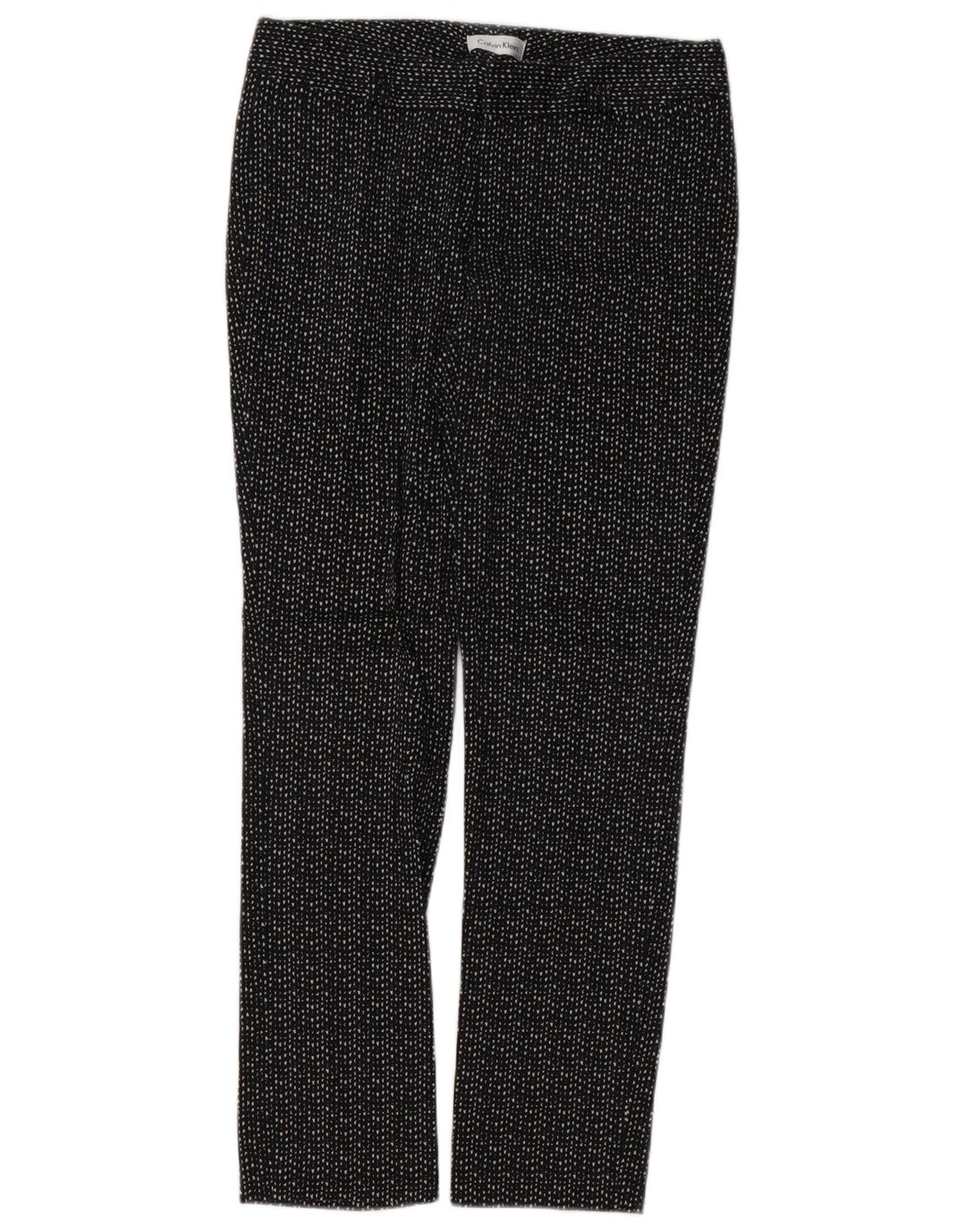 CALVIN KLEIN Womens Slim Casual Trousers US 2 XS W28 L28 Black Spotted