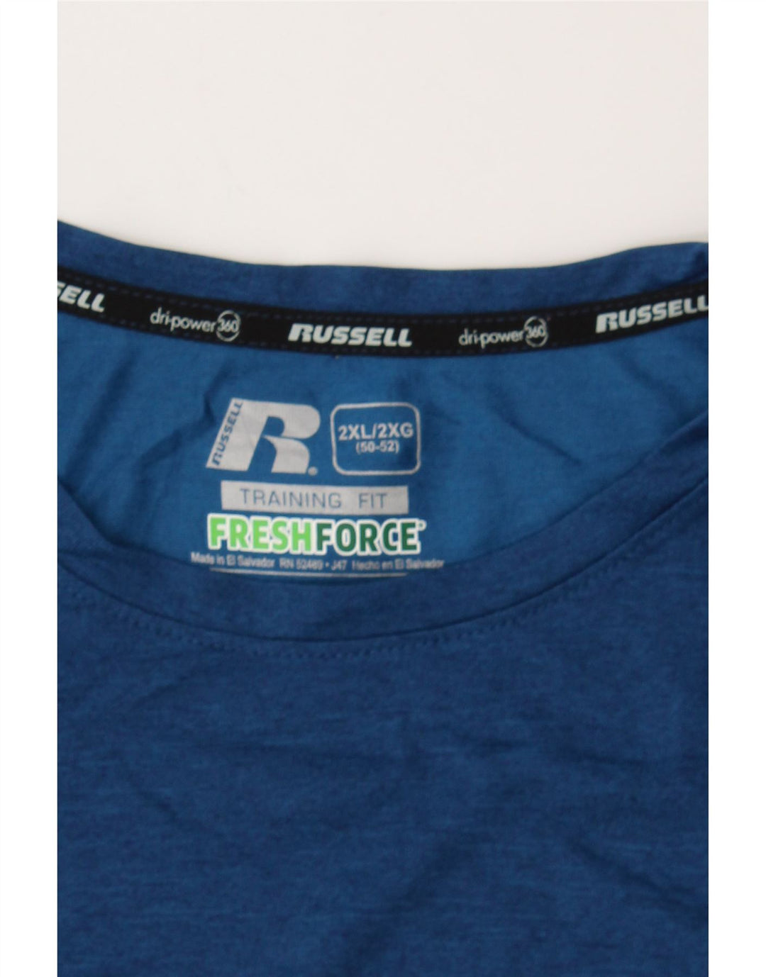 RUSSELL ATHLETIC Mens Training T-Shirt Top UK 50/52 2XL Blue Polyester Vintage Russell Athletic and Second-Hand Russell Athletic from Messina Hembry 