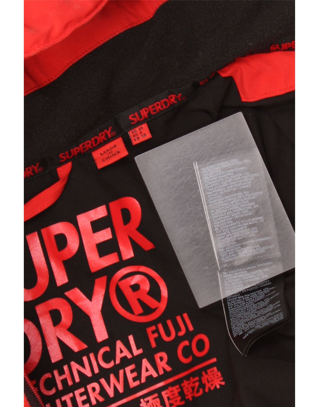 Superdry Womens Oversized Hooded Padded Jacket UK 10 Small  Red Polyester